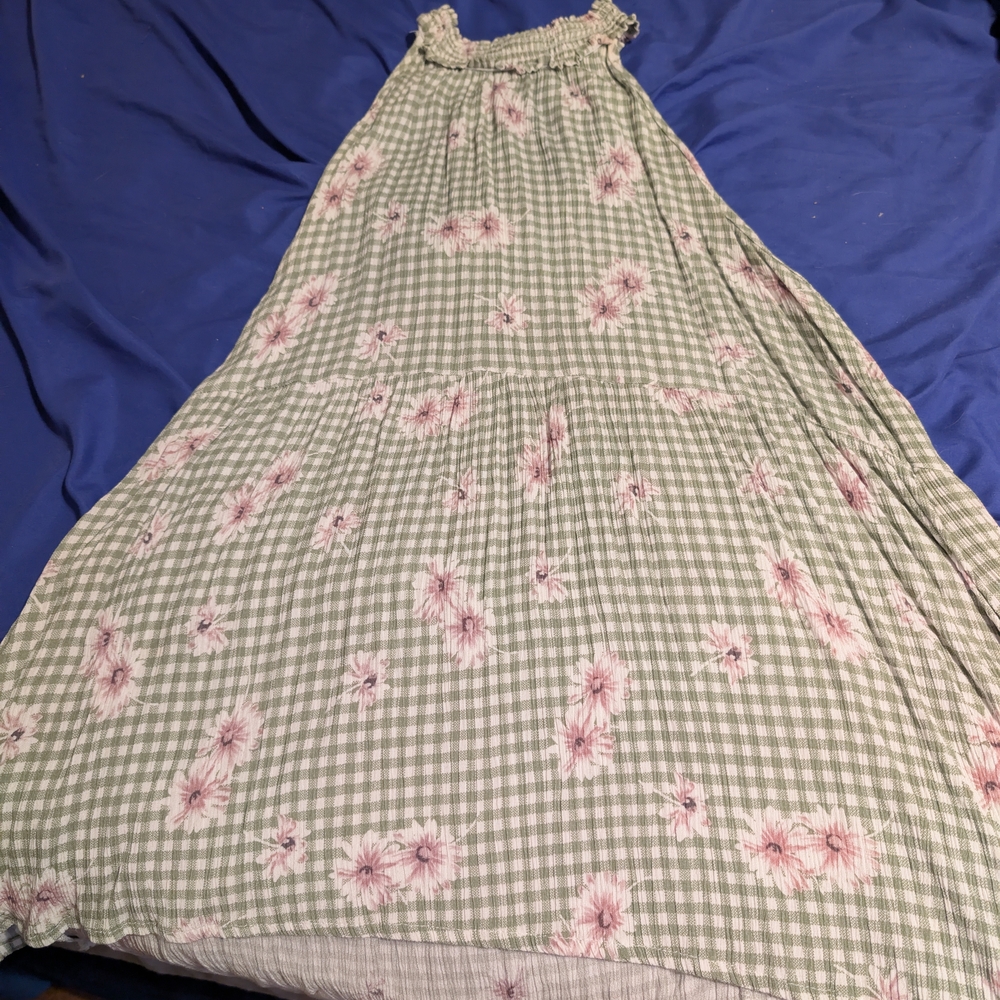 White Birch Green Smocked Halter Top